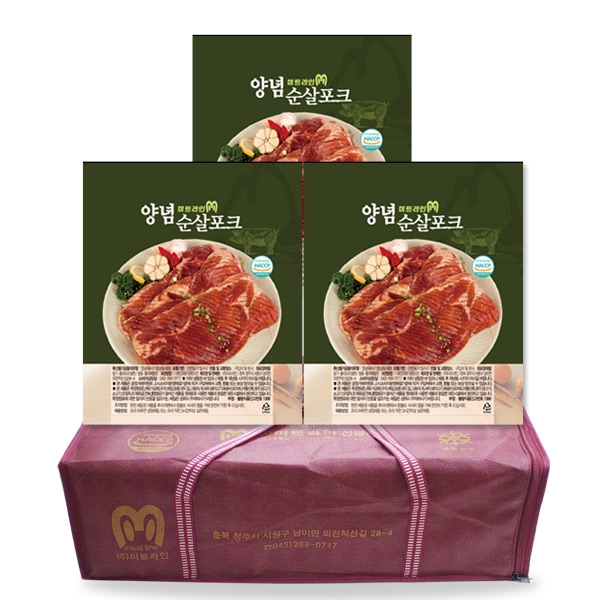 [미트라인] 양념포크 선물세트 1kgx3팩