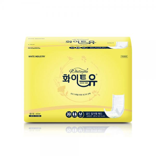 화이트유 골드 일자형패드 중형 30장 10팩 1박스