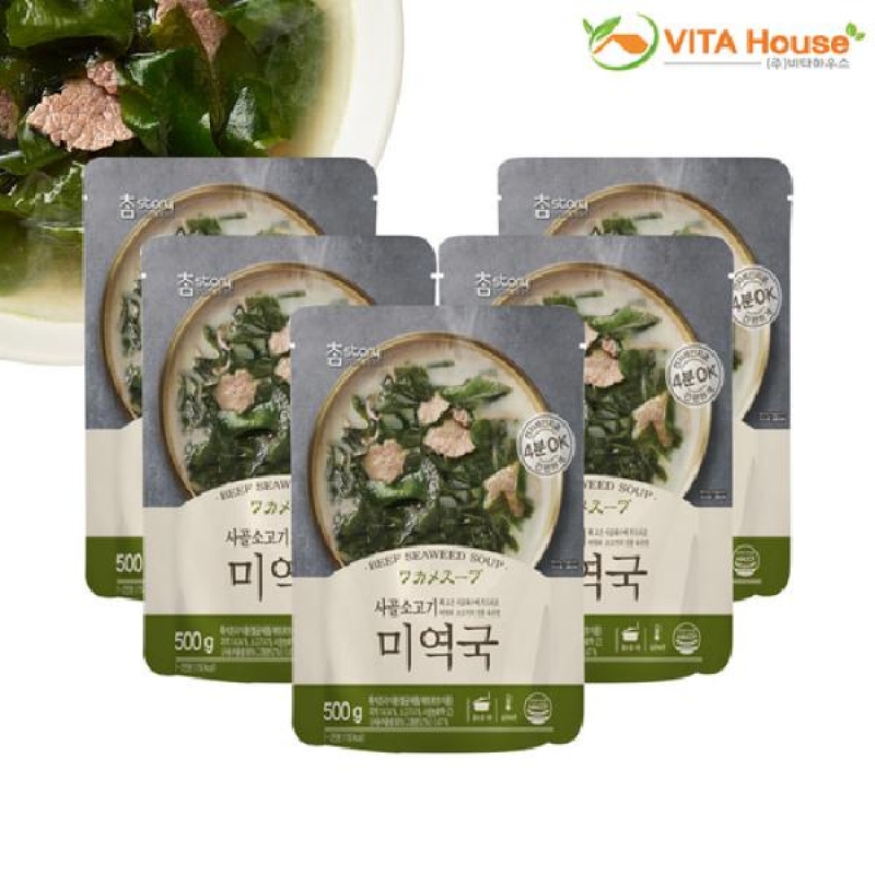 참스토리 사골소고기 미역국 500g 5개 캠핑 간단 V