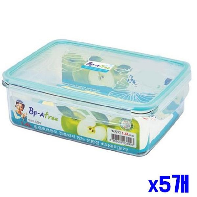 (SM)트라이탄 직사각 밀폐용기 1.4L x5개