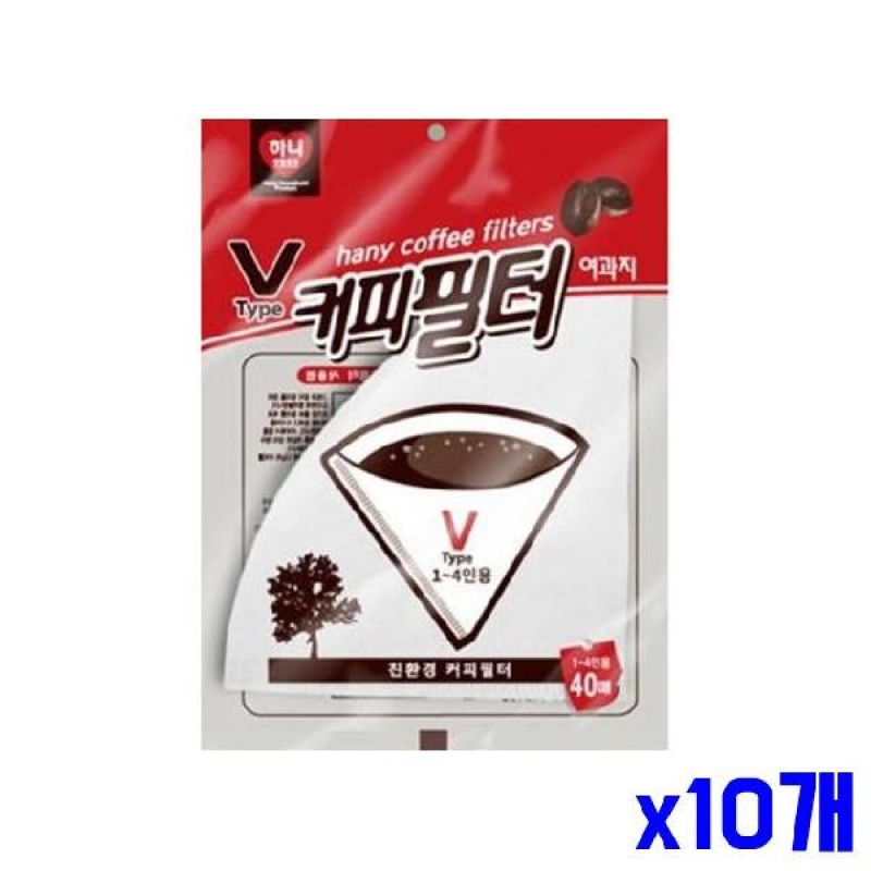 (SM)고급펄프 커피필터 여과지 40매 x10개 커피여과지