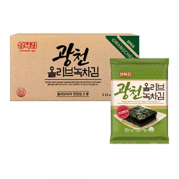 삼육김 광천 올리브녹차 전장김 3번들 20g 3봉 10팩