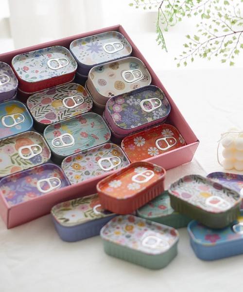 사각 통조림st. 플라워 틴케이스 24p set