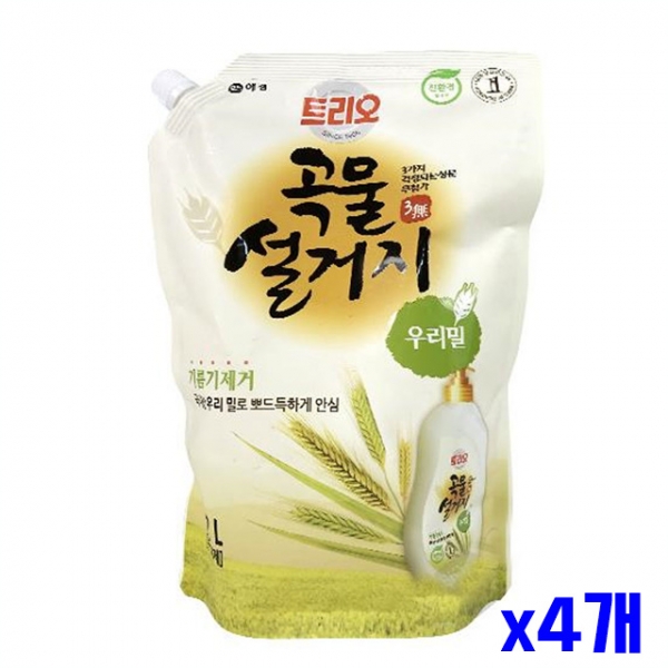 밀 곡물설거지 주방세제 리필용 1.2L x4개