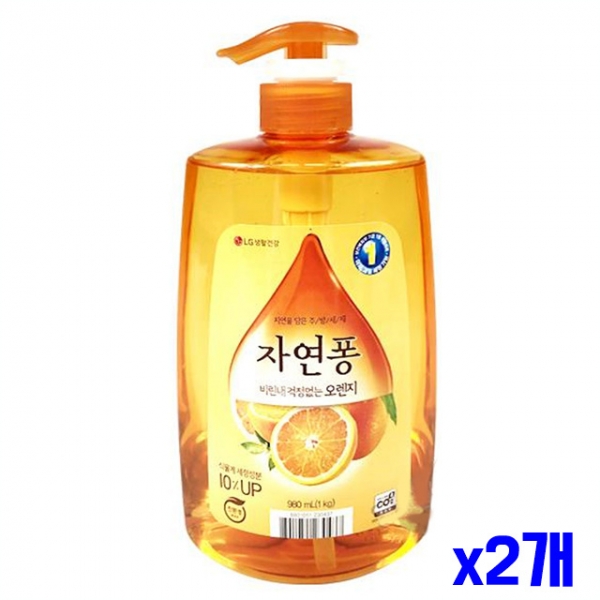 상쾌한 자연퐁 주방세제 오렌지 980ml x2개